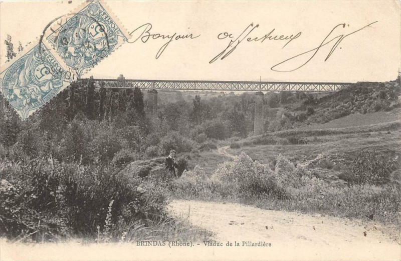 Carte postale ancienne Brindas Viaduc De La Pillardiere à Brindas
