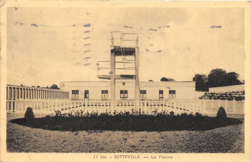 Carte postale ancienne Sotteville La Piscine