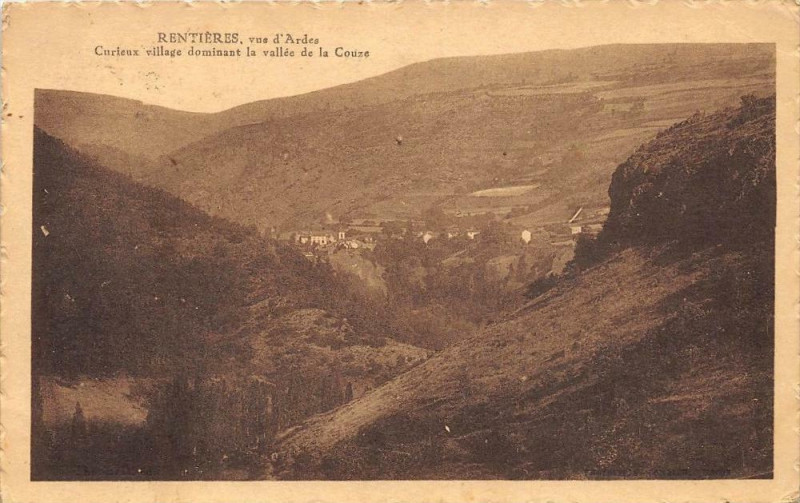 Carte postale ancienne Rentieres Vue D'Ardres Curieux Village Vallee Couze (cliché pas courant à Rentières