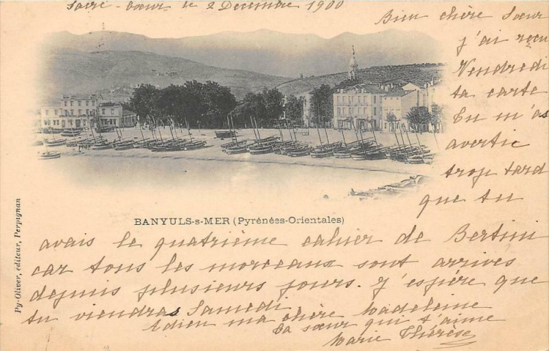 Carte postale ancienne 66 Banyuls Sur Mer (cpa précurseur pionnière timbre type sage au verso le 02