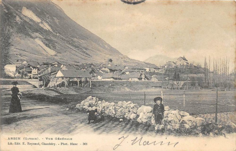 Carte postale ancienne Arbin Vue Generale (dos non divisé) à Arbin