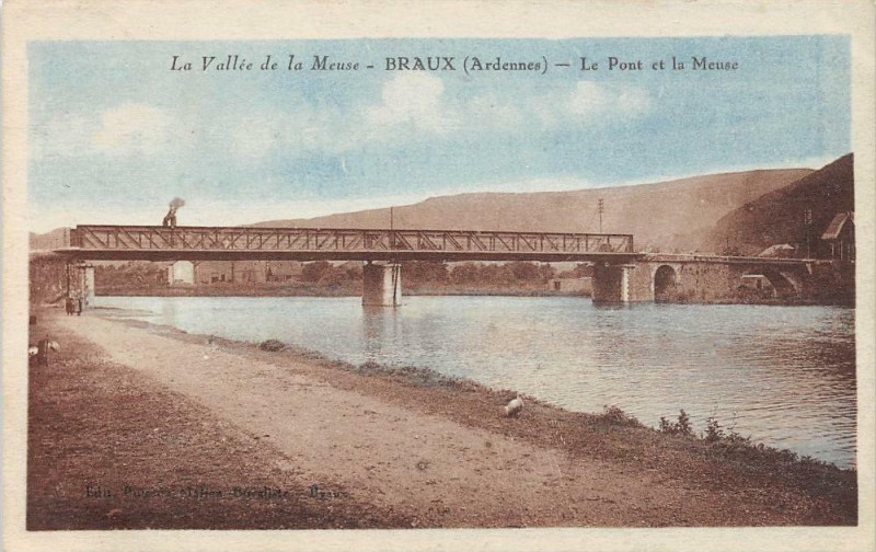 Carte postale ancienne Vallee De La Meuse Braux Le Pont Et La Meuse (cliché pas courant
