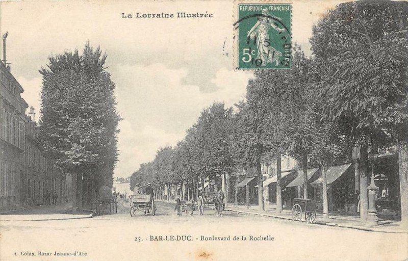 Carte postale ancienne Bar Le Duc Boulevard De La Rochelle à Bar-le-Duc