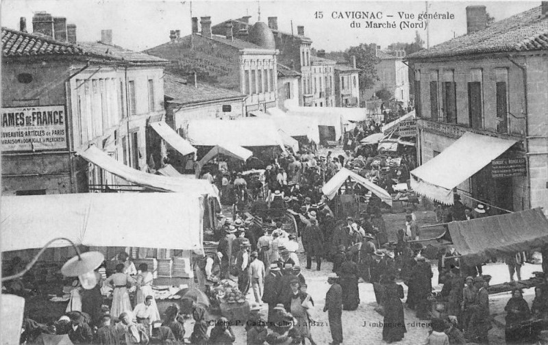 Carte postale ancienne Cavignac Vue Generale Du Marche Nord à Cavignac