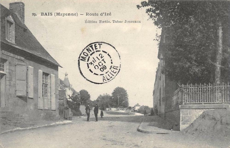 Carte postale ancienne Bais Route D'Ize à Bais