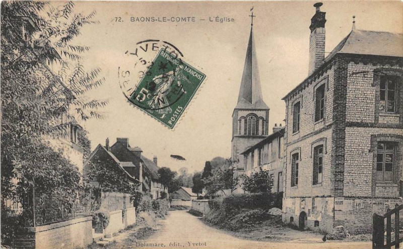 Carte postale ancienne Baons Le Comte L'Eglise à Baons-le-Comte