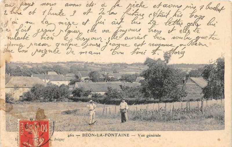 Carte postale ancienne Beon La Fontaine Vue Generale à Béon