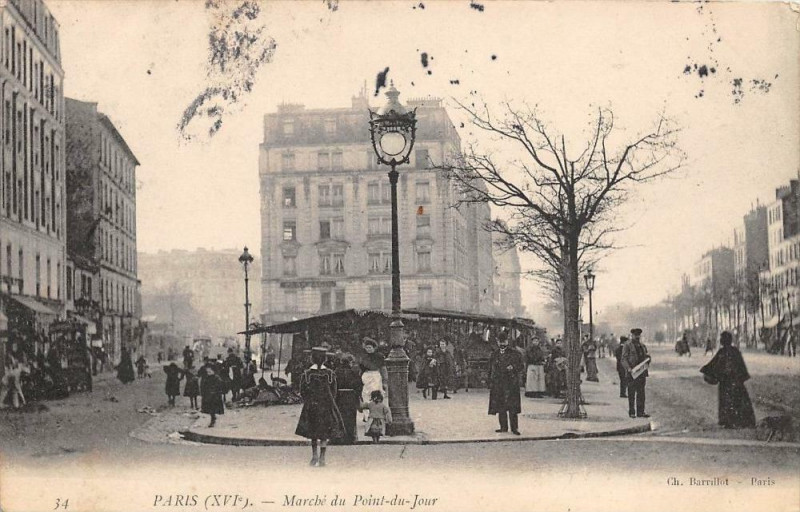 Carte postale ancienne Marché du Point-du-Jour à Paris 16e