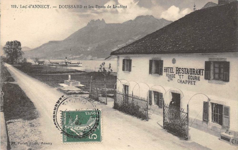 Carte postale ancienne Lac Annecy Doussard Hotel Restaurant Chappet à Annecy