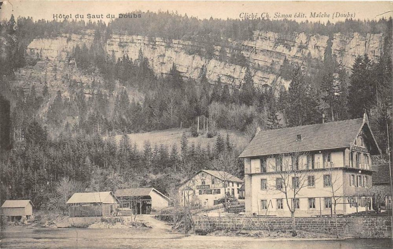 Carte postale ancienne Hotel Du Saut Du Doubs (dos non divisé)  cliché pas courant à Doubs