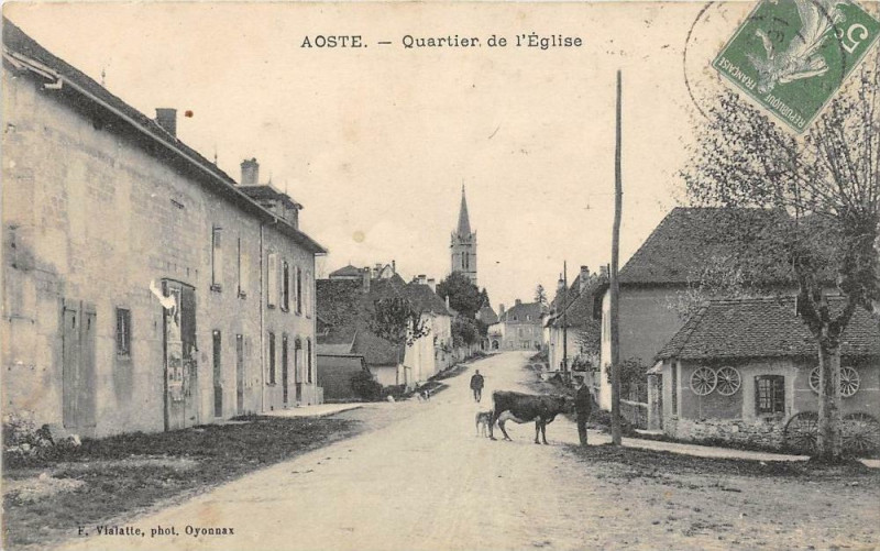 Carte postale ancienne Aoste Quartier De L'Eglise à Aoste