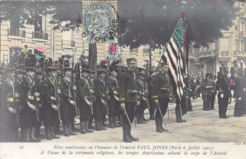 Carte postale ancienne Fetes Americaines En L'Honneur De L'Amiral Paul Jones 1905 Ceremonie Reli