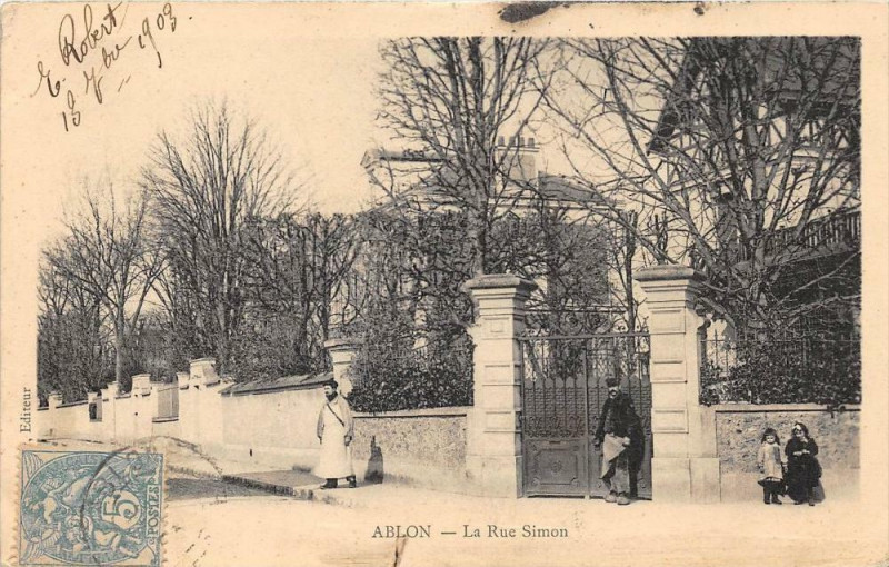 Carte postale ancienne Ablon La Rue Simon  (dos non divisé