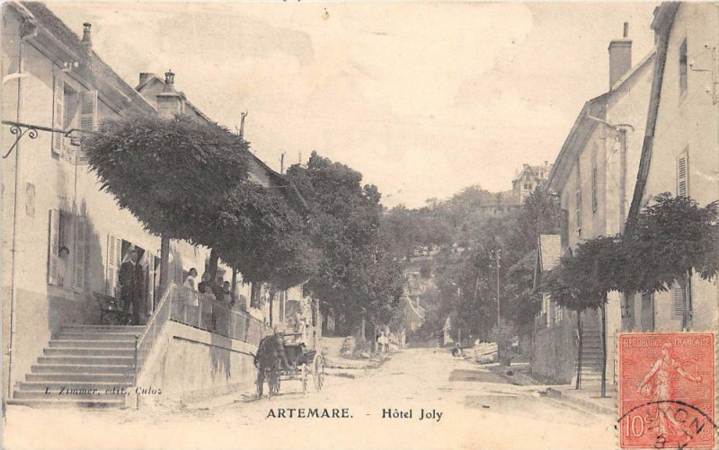 Carte postale ancienne Artemare Hotel Joly (cliché pas courant à Artemare