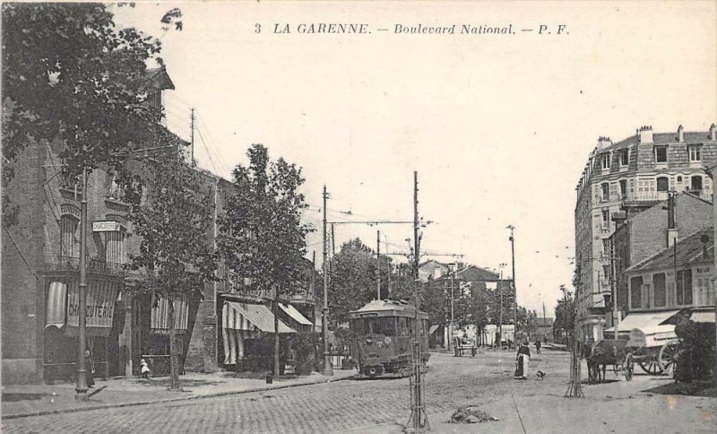 Carte postale ancienne La Garenne Boulevard National (cliché pas courant