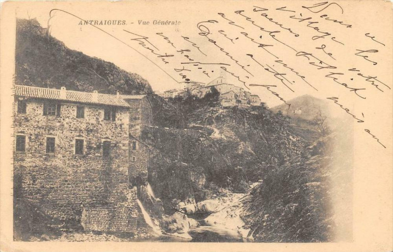 Carte postale ancienne Antraigues Vue Generale (dos non divisé)