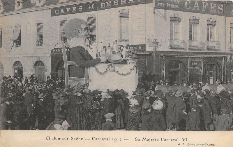 Carte postale ancienne Chalon Sur Saone Carnaval 1912 Sa Majeste Carnaval Vi