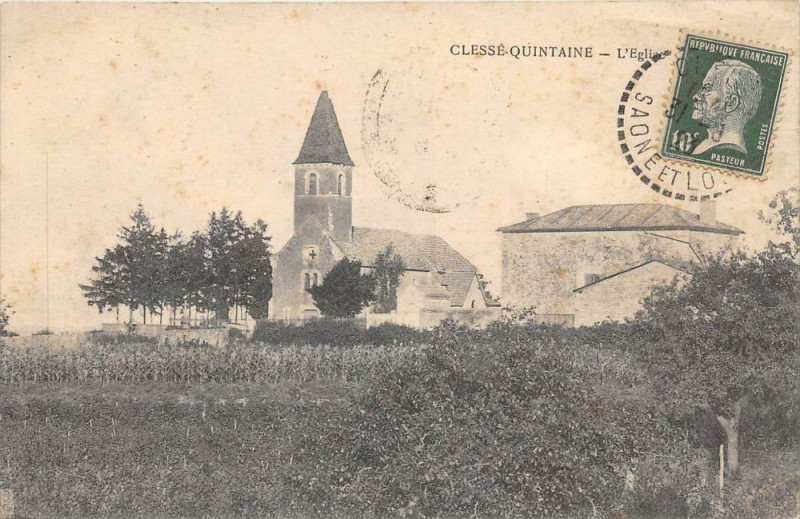 Carte postale ancienne Clesse Quintaine L'Eglise (cpa pas courante à Clessé