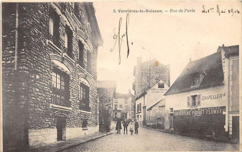 Carte postale ancienne Verrieres Le Buisson Rue De Paris (dos non divisé)