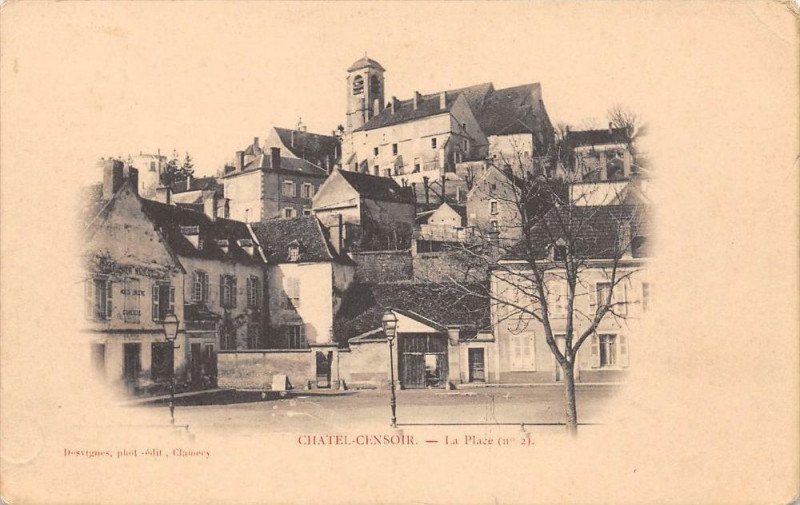 Carte postale ancienne Chatel Censoir La Place N°2