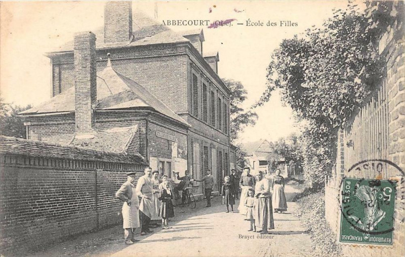 Carte postale ancienne Abbecourt Ecole Des Filles à Abbecourt