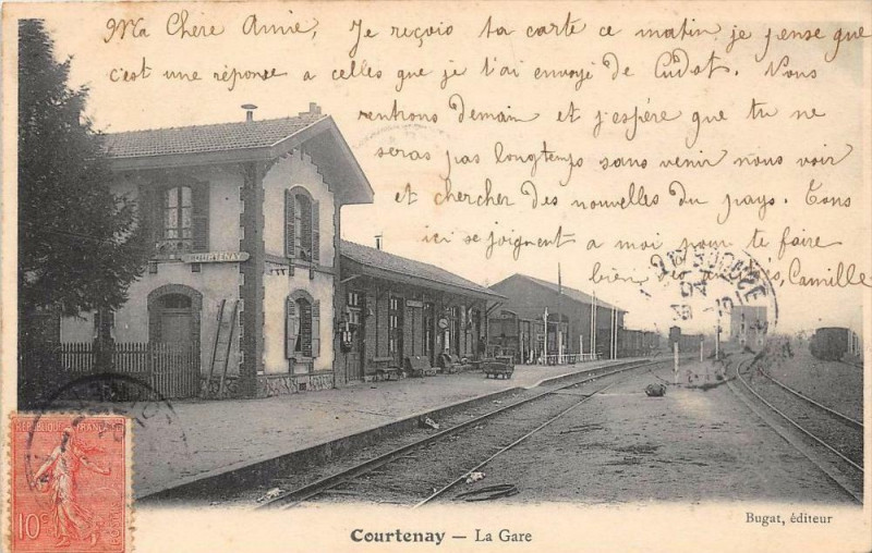 Carte postale ancienne Courtenay La Gare à Courtenay