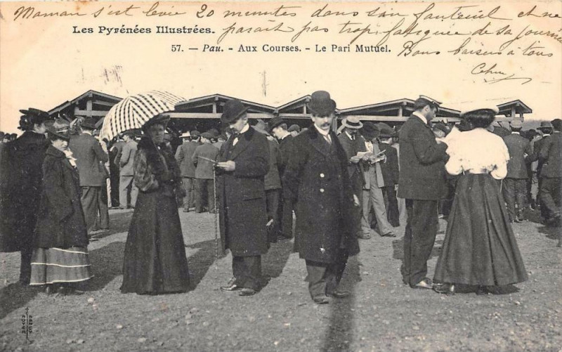 Carte postale ancienne Pau Aux Courses Pari Mutuel (dos non divisé) à Pau