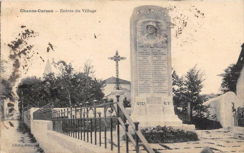 Carte postale ancienne Chanos Curson Entre Du Village (cpa pas courante à Chanos-Curson