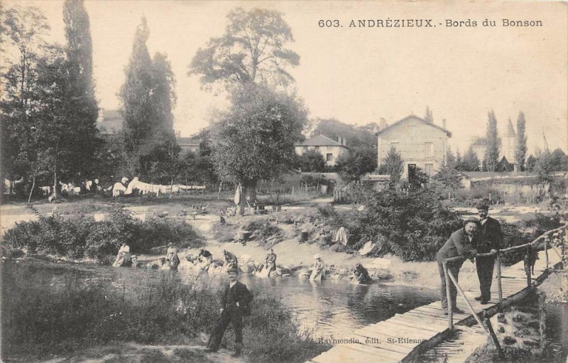 Carte postale ancienne Andrezieux Bords Du Bonson à Bonson