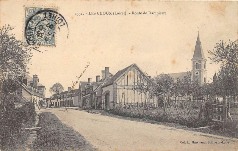 Carte postale ancienne Les Choux Route De Dampierre aux Choux