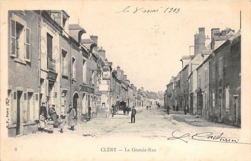 Carte postale ancienne 45 Clery La Grande Rue (dos non divisé)