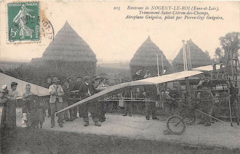 Carte postale ancienne Env.nogent Le Roi Trememont Saint-Cheron Des Champs Aeroplane Gregoire Pilot à Nogent-le-Roi