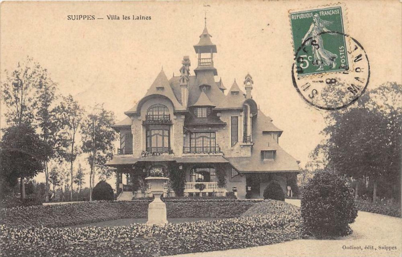 Carte postale ancienne Suippes Villa Les Laines à Suippes