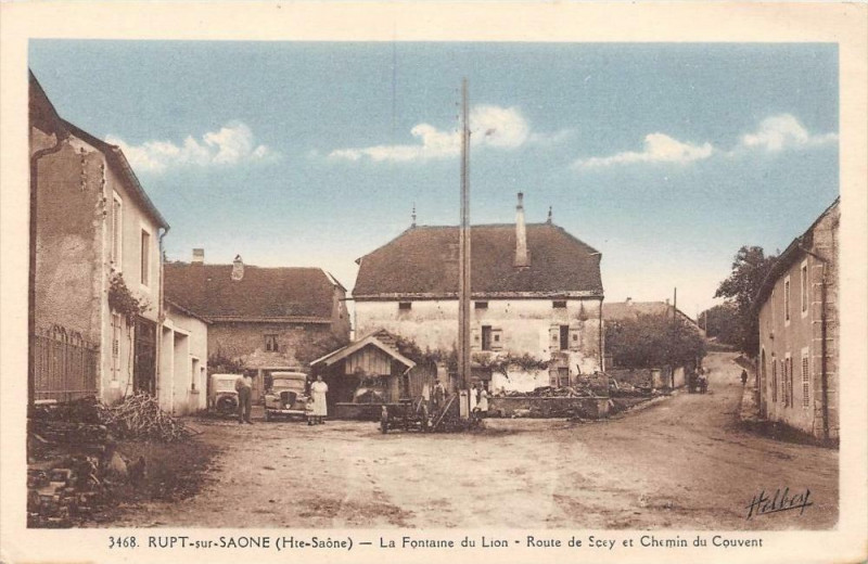 Carte postale ancienne Rupt Sur Saone La Fontaine Du Lion Route De Scey Et Chemin Du Couvent