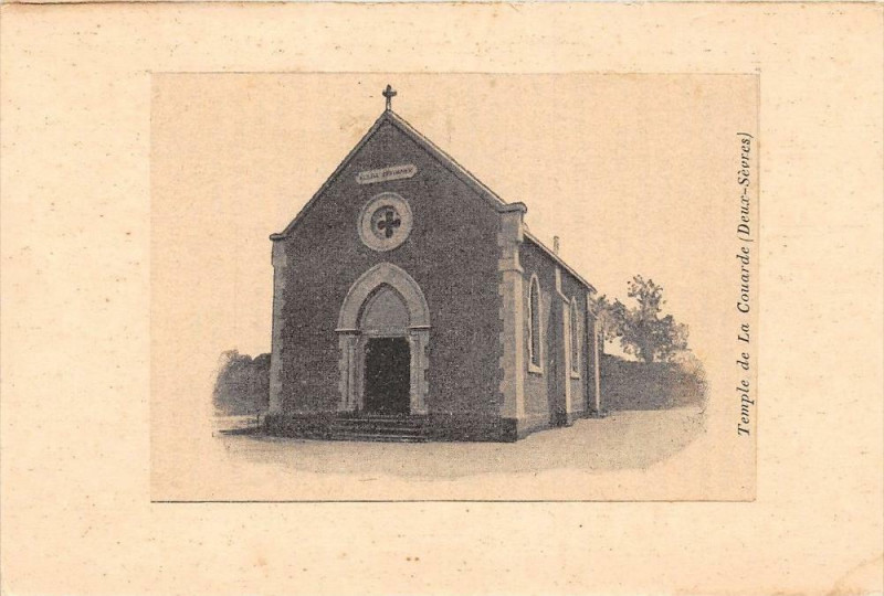 Carte postale ancienne Temple De La Couarde (dos non divisé) (cliché rare