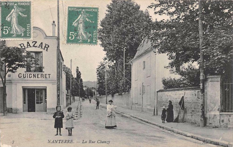 Carte postale ancienne Nanterre La Rue Chanzy à Nanterre