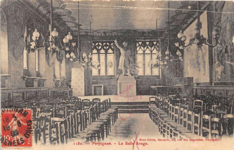 Carte postale ancienne Perpignan La Salle Arago à Perpignan