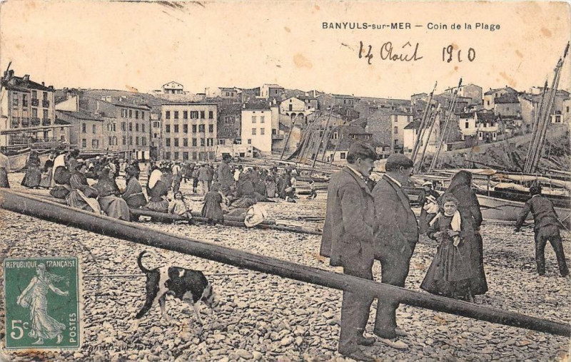 Carte postale ancienne Banyuls Sur Mer Coin De La Plage (belle cpa à Banyuls-sur-Mer