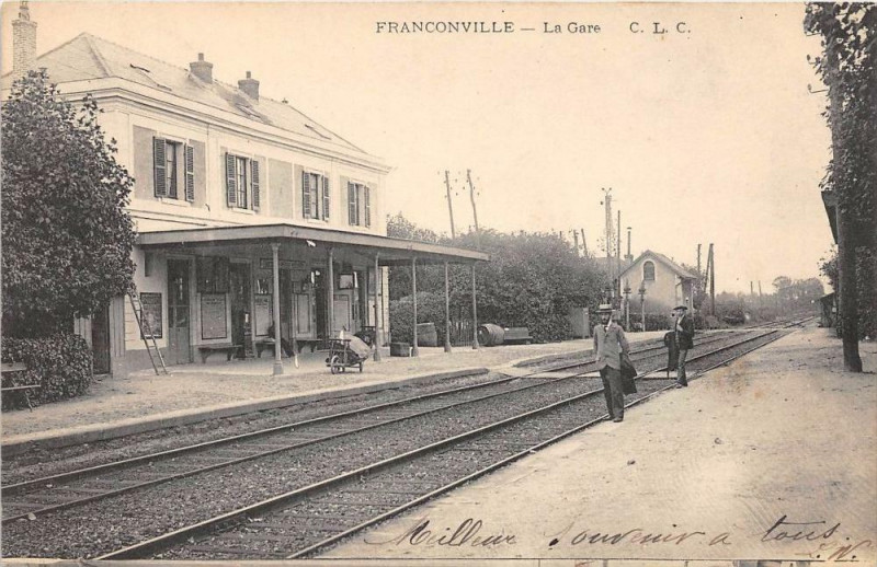Carte postale ancienne Franconville La Gare (dos non divisé) à Franconville