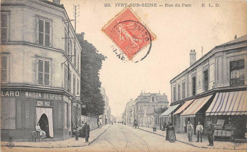 Carte postale ancienne Ivry Sur Seine Rue Du Parc (cliché pas courant à Ivry-sur-Seine