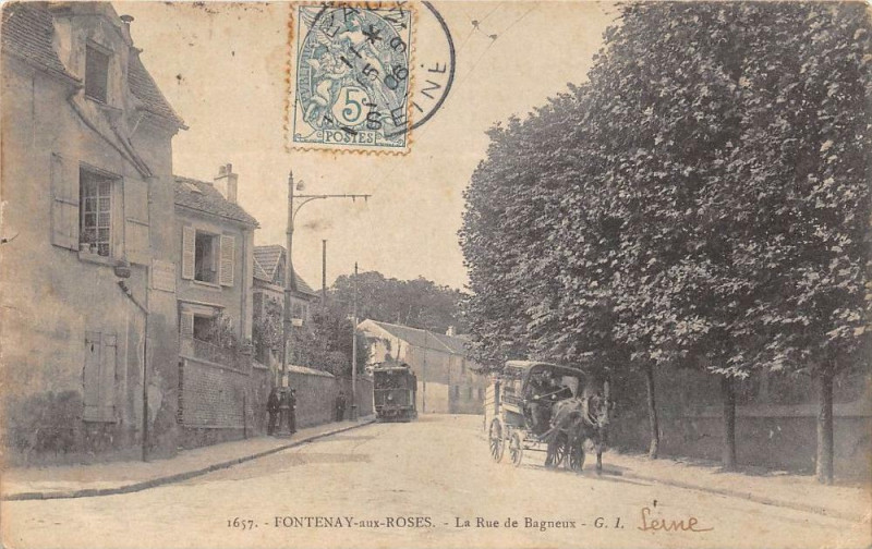 Carte postale ancienne Fontenay Aux Roses La Rue De Bagneux à Bagneux