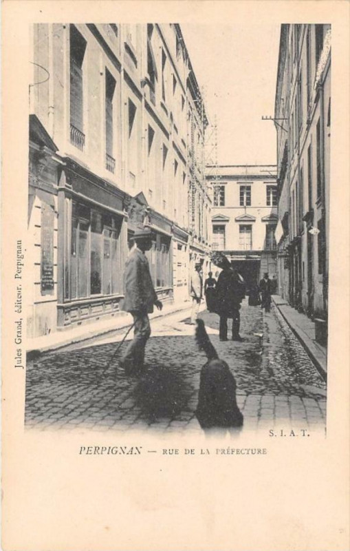 Carte postale ancienne Perpignan Rue De La Prefecture (dos non divisé) à Perpignan
