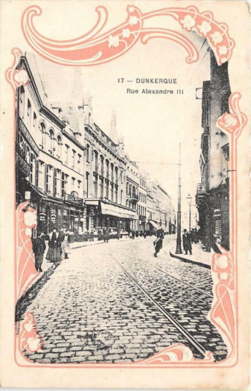 Carte postale ancienne Dunkerque Rue Alexandre Iii (cpa gaufrée à Dunkerque