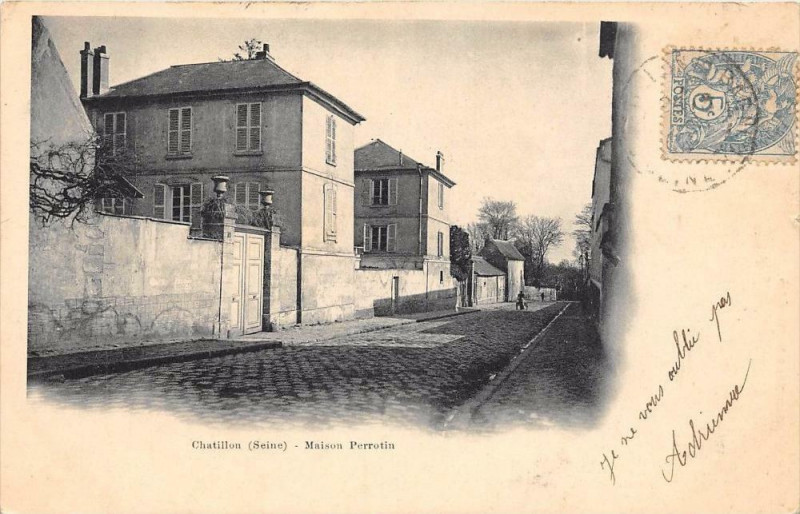 Carte postale ancienne Chatillon Maison Perrotin (dos non divisé) à Châtillon