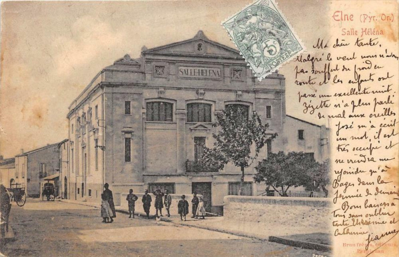 Carte postale ancienne 6- Elne Salle Helena (dos non divisé) à Elne
