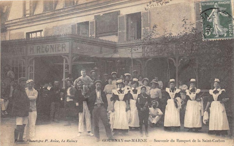Carte postale ancienne Gournay Sur Marne Souvenir Du Banquet De La Saint Cochon à Gournay-sur-Marne