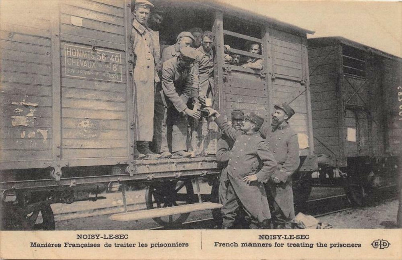 Carte postale ancienne Noisy Le Sec Manieres Francaises De Traiter Les Prisonniers à Noisy-le-Sec