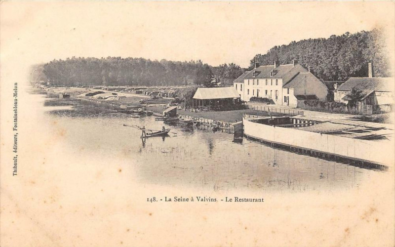 Carte postale ancienne La Seine A Valvins Restaurant (dos non divisé)