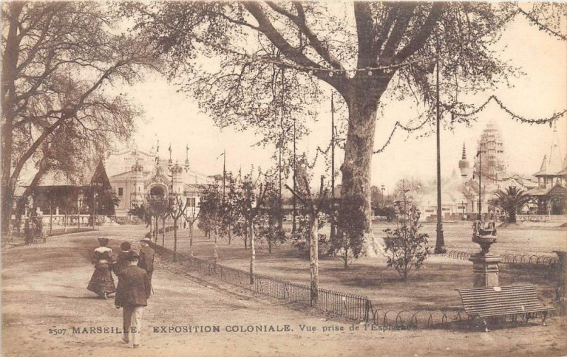 Carte postale ancienne Marseille Exposition Coloniale Vue Prise De L'Esplanade à Marseille