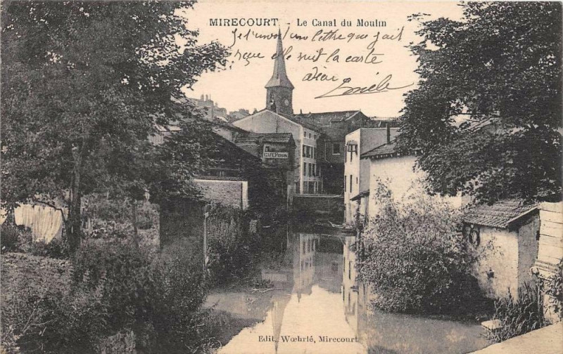 Carte postale ancienne Mirecourt Le Canal Du Moulin à Mirecourt